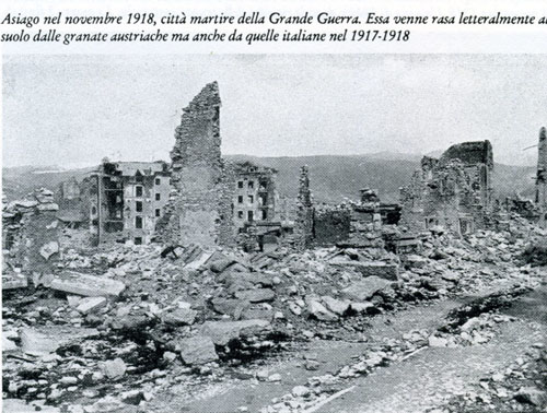 Asiago rasa al suolo alla fine del 1918