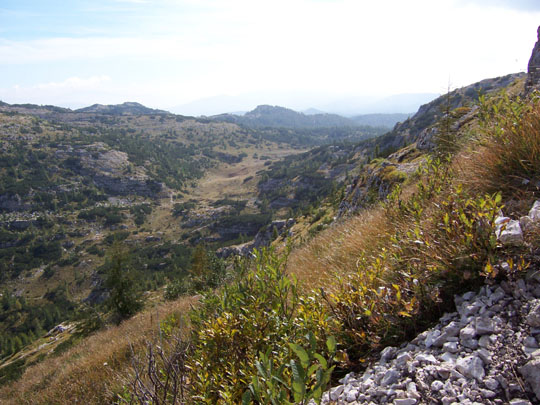Il vallone dell'Agnellizza, visto dalla feritoia della postazione.